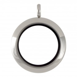 Glass Locket  - Silver - Medium
