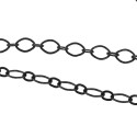 Alternating Flat Oval Chain w/ Jump Ring - Black - 28"