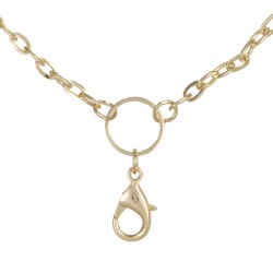 Flat Oval Chain w/ Jump Ring - Gold - 28"