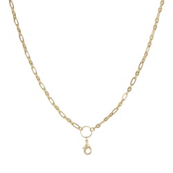 Alternating Flat Oval Chain w/ Jump Ring - Gold - 28" 2