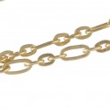Alternating Flat Oval Chain w/ Jump Ring - Gold - 28"
