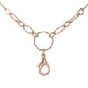 Alternating Flat Oval Chain w/ Jump Ring - Rose Gold - 28"