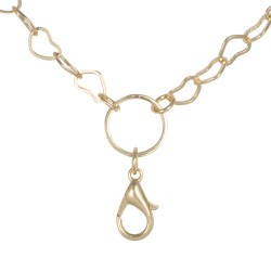 Flat Hearts Chain w/ Jump Ring - Gold - 28"