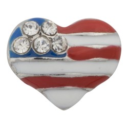 Heart - American Flag Floating Charm