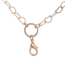 Flat Hearts Chain w/ Jump Ring - Rose Gold - 28"