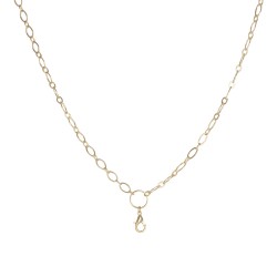 Alternating Flat Oval Chain w/ Jump Ring - Gold - 28" 2