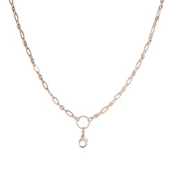 Alternating Flat Oval Chain w/ Jump Ring - Rose Gold - 36" 2