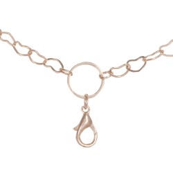 Flat Hearts Chain w/ Jump Ring - Rose Gold - 18"