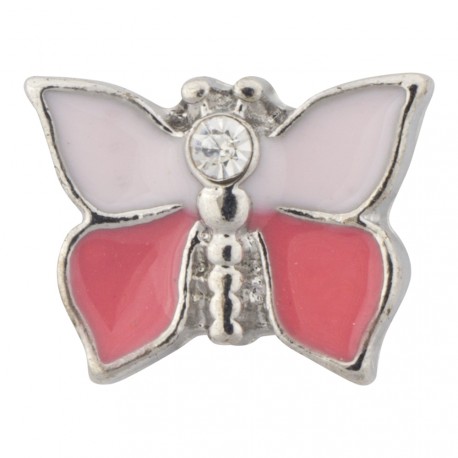 Butterfly - Pink and White Floating Charm
