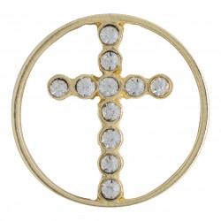 Cross w/ Crystals - Gold - Large