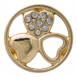 Three Hearts w/ Crystals - Gold - Large