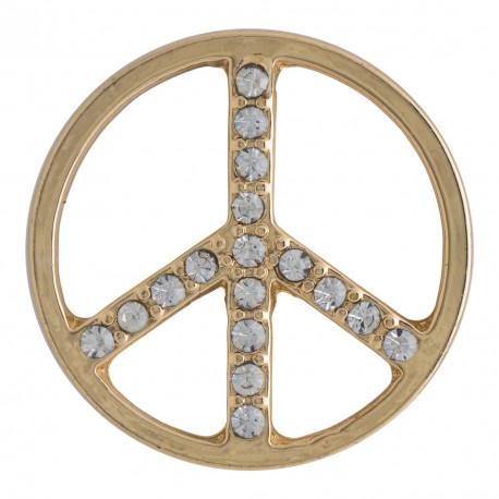 Peace w/ Crystals - Gold - Large