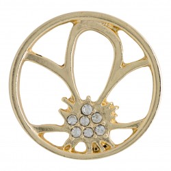 Flower w/ Crystals - Gold - Large