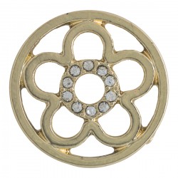 Flower w/ Crystals - Gold - Large