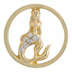Mermaid w/ Crystals - Gold - Large