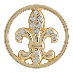 Fleur-de-lis w/ Crystals - Gold - Large