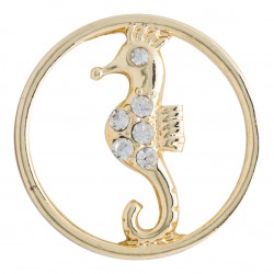 Seahorse w/ Crystals - Gold - Large