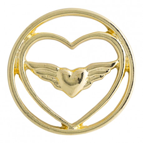Heart w/ Wings - Gold - Large