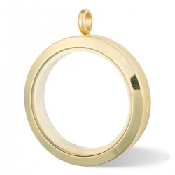 Glass Locket - Gold - Large 2