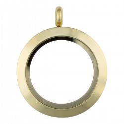 Glass Locket - Gold - Medium