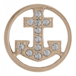 Anchor w/ Crystals - Rose Gold - Large