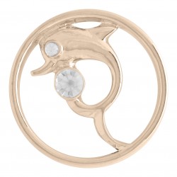 Dolphin w/ Crystal - Rose Gold - Large