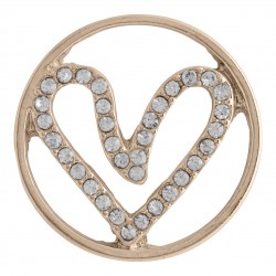 Heart w/ Crystals - Gold - Large
