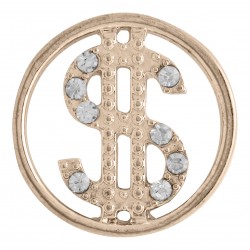 Dollar Sign w/ Crystals - Rose Gold - Large