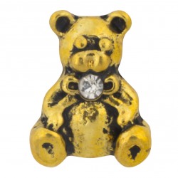 Teddy Bear - Gold Floating Charm