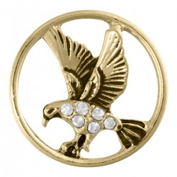 Eagle w/ Crystals - Gold - Large